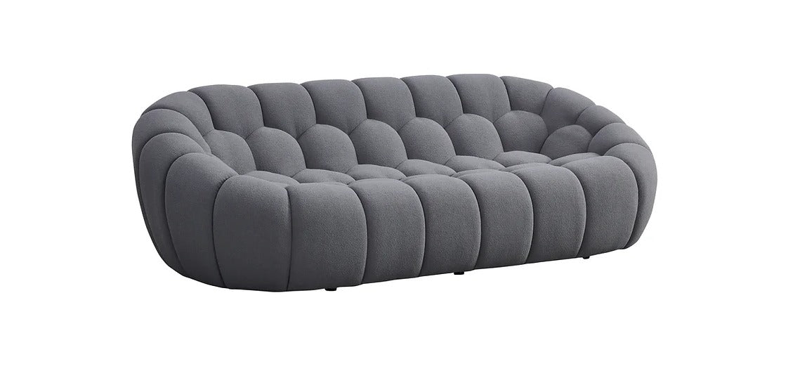 Bubbles Sofa and Loveseat Grey Set