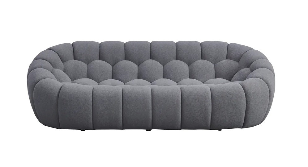 Bubbles Sofa and Loveseat Grey Set