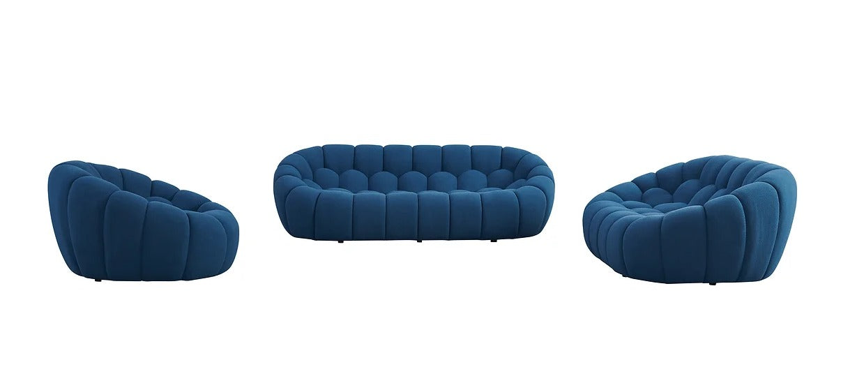 Bubbles Sofa and Loveseat  Blue Set