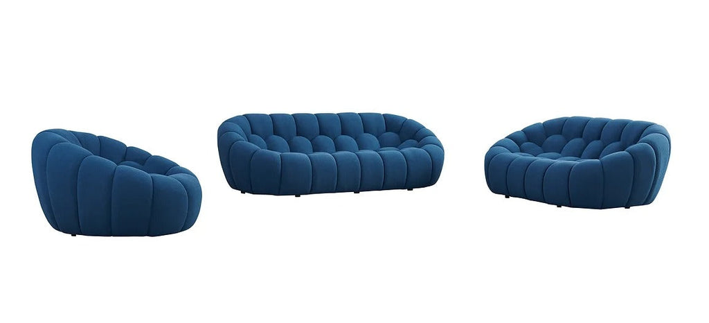 Bubbles Sofa and Loveseat  Blue Set