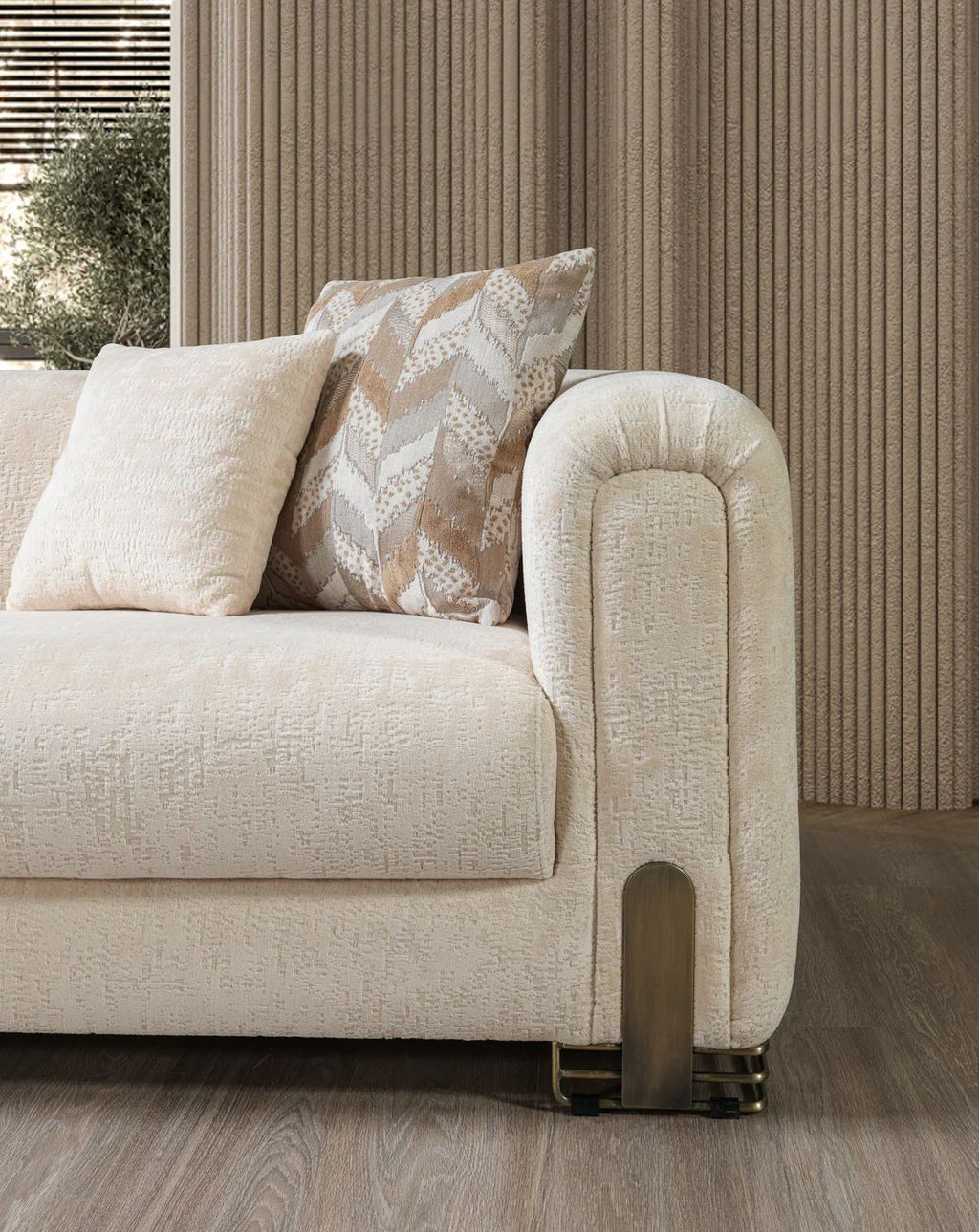 Brenda Ivory Boucle Sofa & Loveseat Set