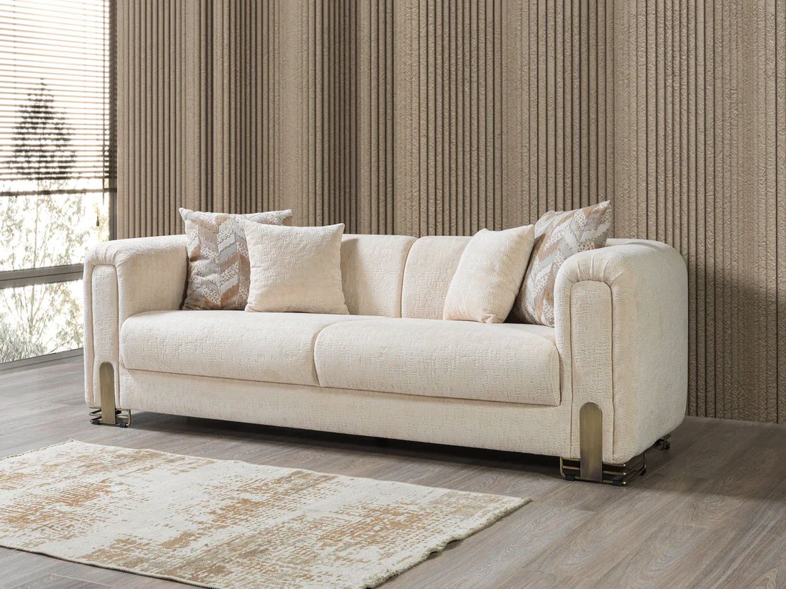 Brenda Ivory Boucle Sofa & Loveseat Set
