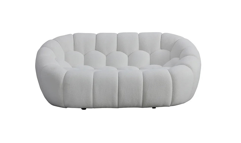 Bubbles Sofa and Loveseat White Set