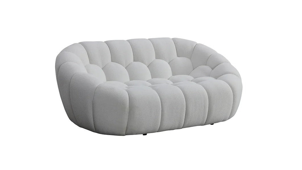 Bubbles Sofa and Loveseat White Set