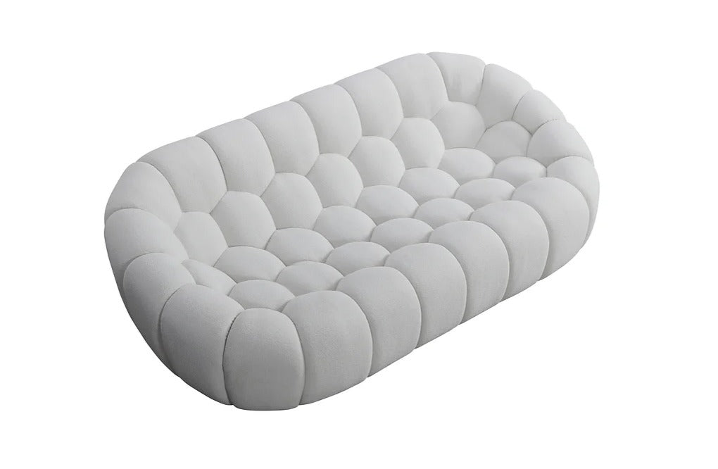 Bubbles Sofa and Loveseat White Set