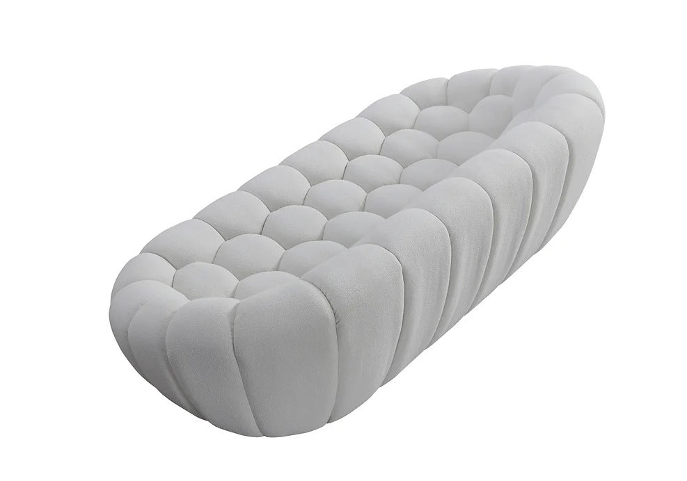Bubbles Sofa and Loveseat White Set