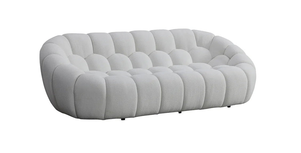 Bubbles Sofa and Loveseat White Set