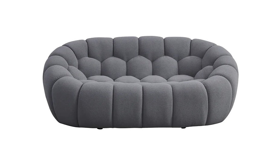Bubbles Sofa and Loveseat Grey Set