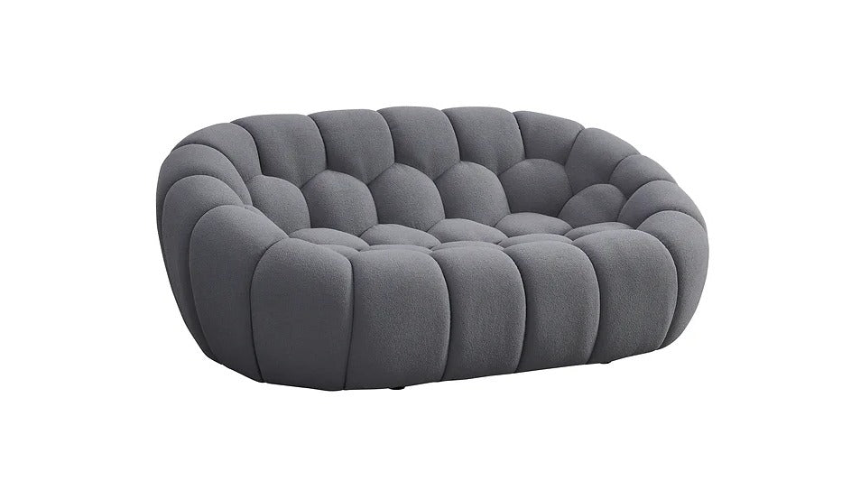 Bubbles Sofa and Loveseat Grey Set
