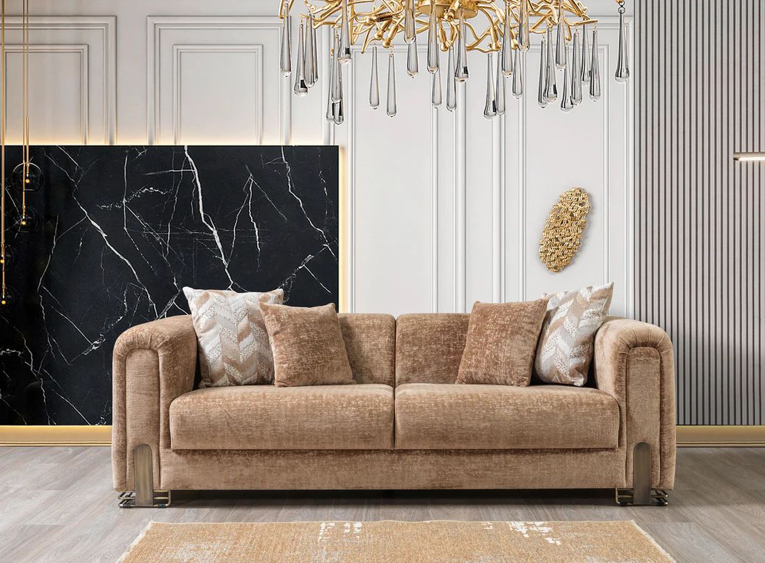 Brenda Coffee Boucle Sofa & Loveseat Set