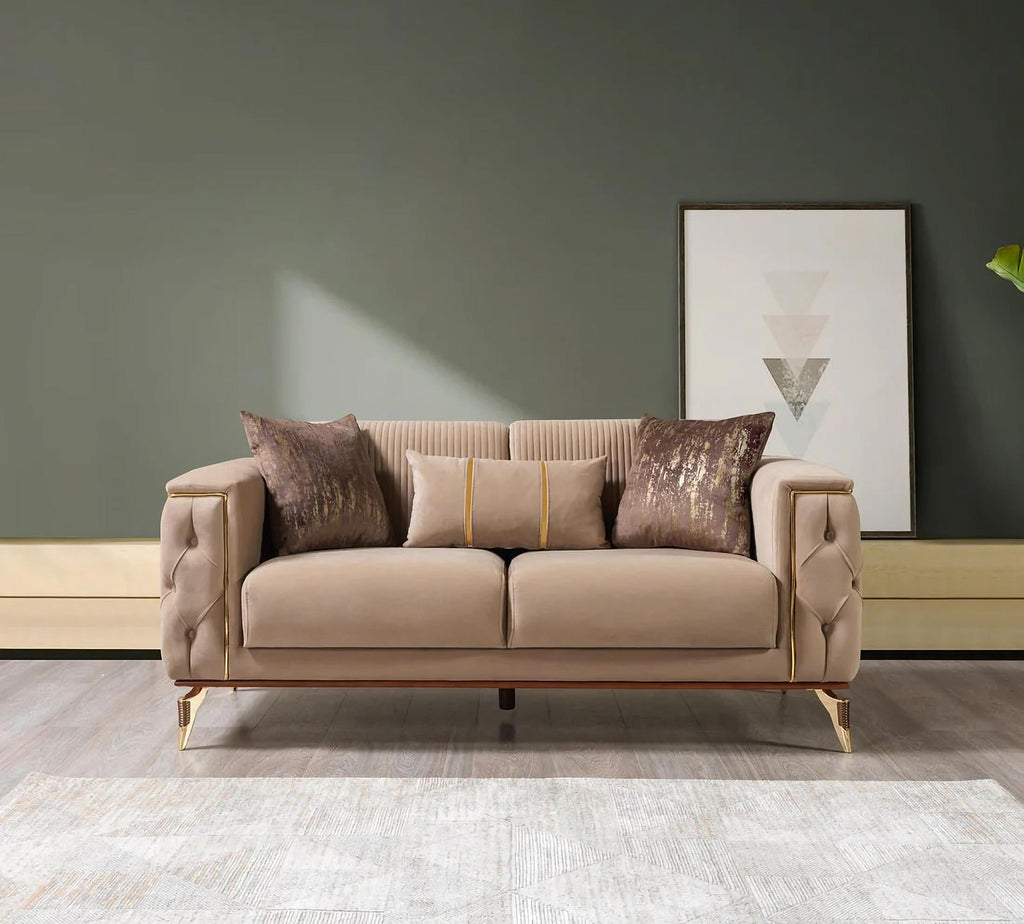 Belinda Coffee Velvet Sofa & Loveseat