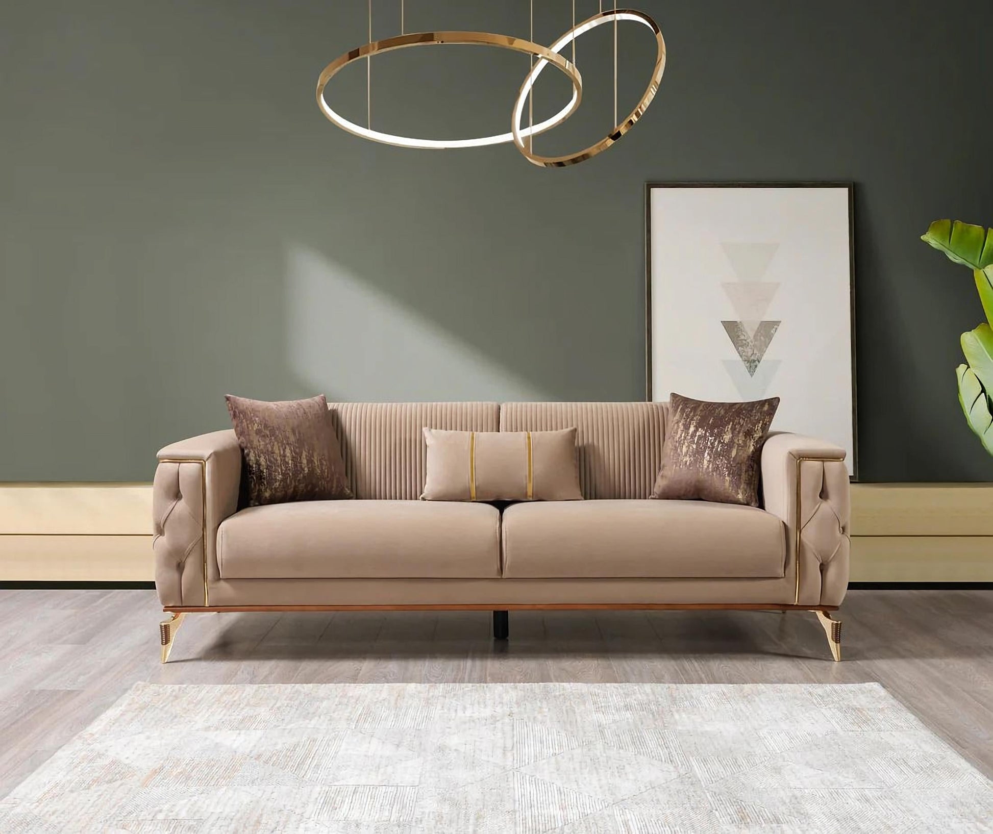 Belinda Coffee Velvet Sofa & Loveseat