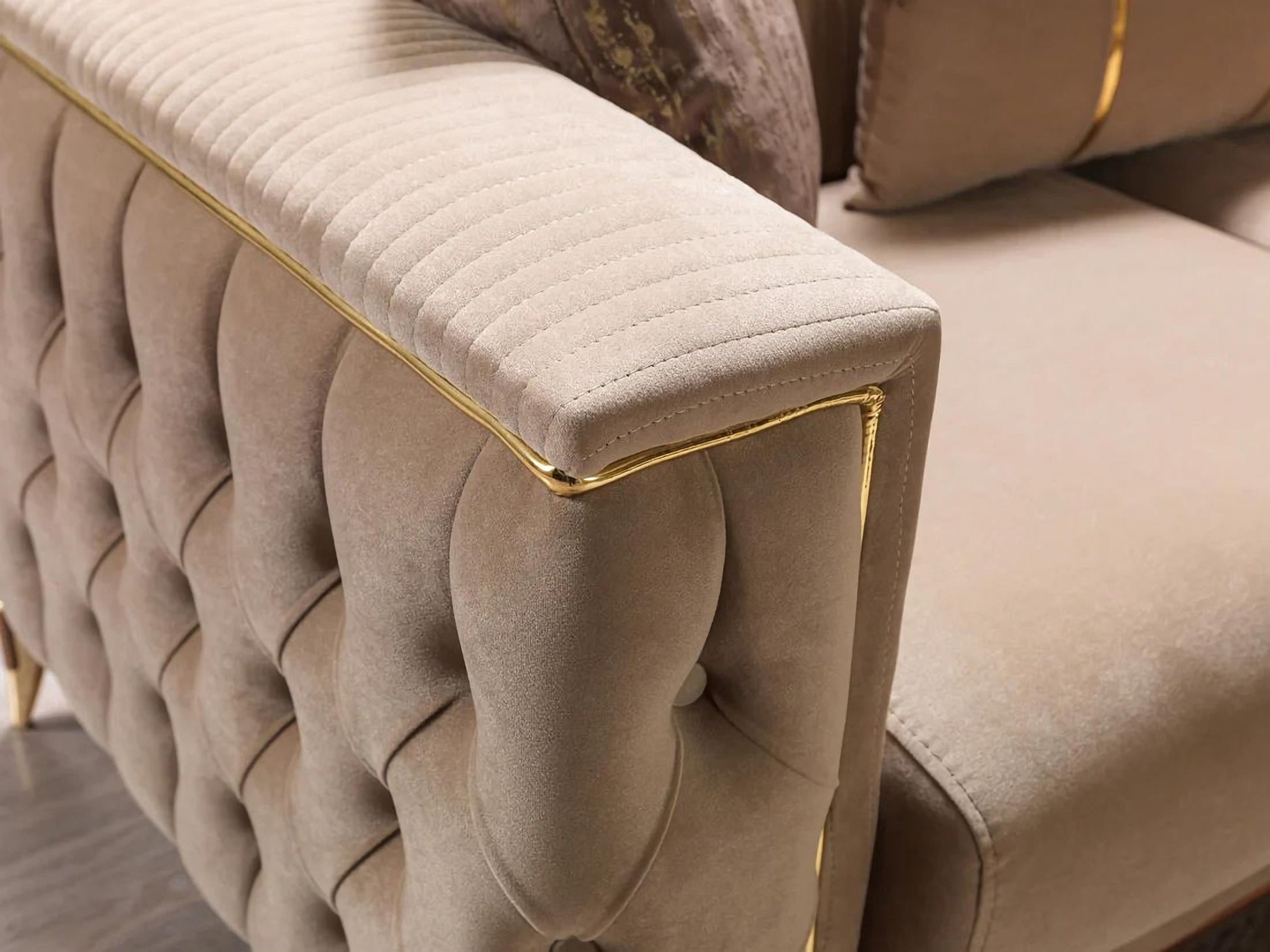 Belinda Coffee Velvet Sofa & Loveseat