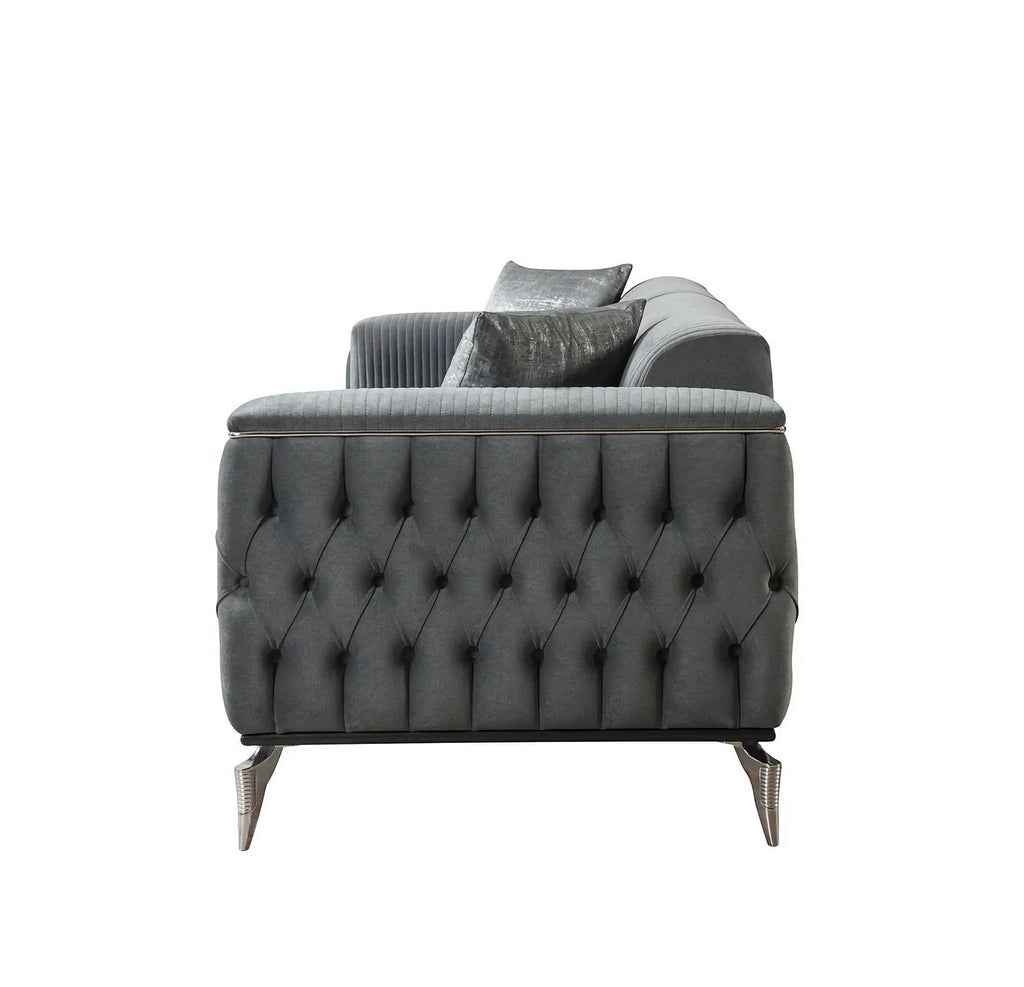 Belinda Gray Velvet Sofa & Loveseat
