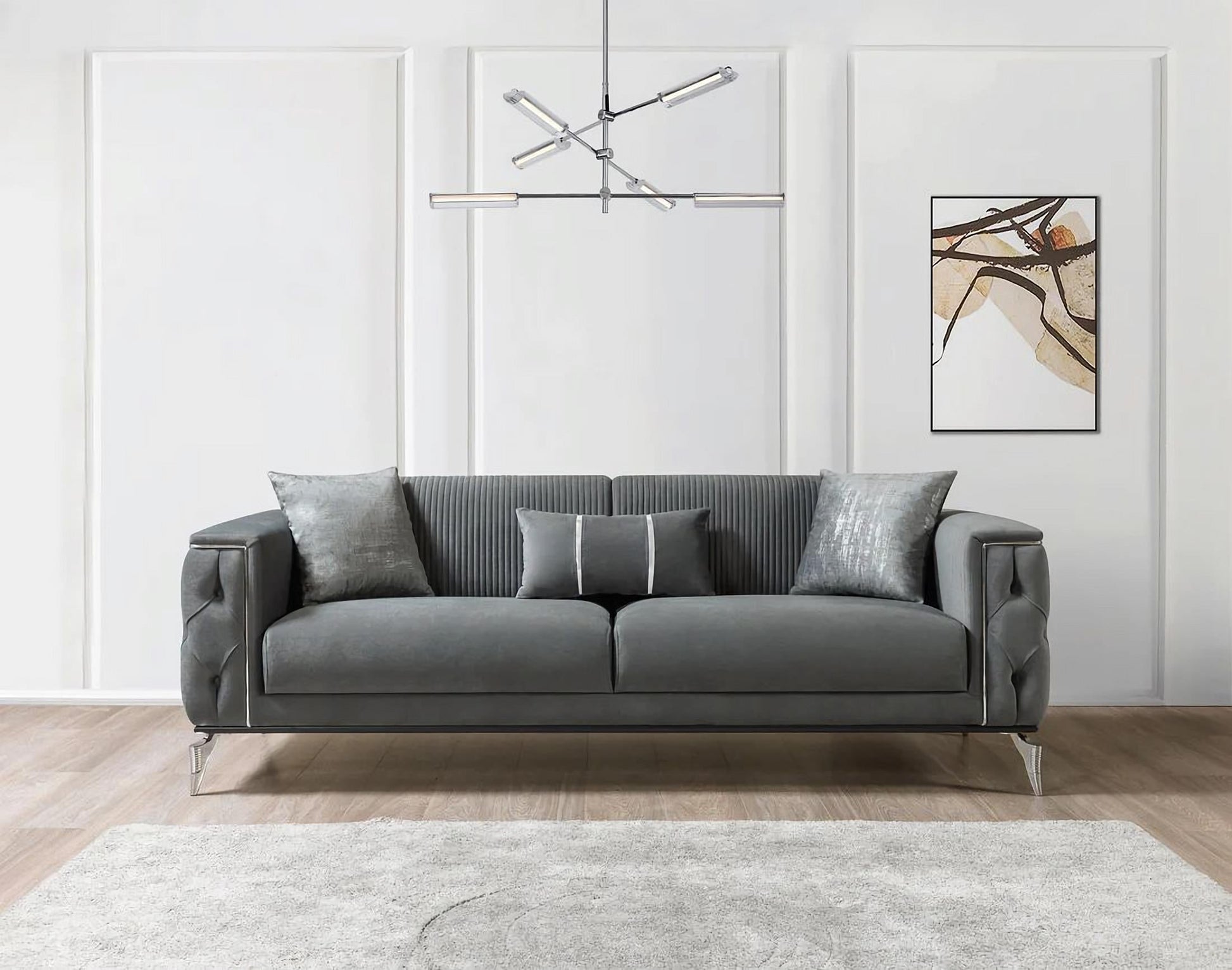 Belinda Gray Velvet Sofa & Loveseat