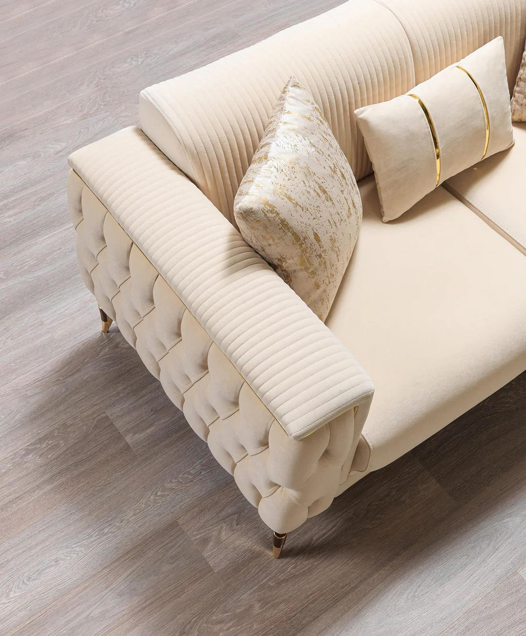 Belinda Ivory Velvet Sofa & Loveseat
