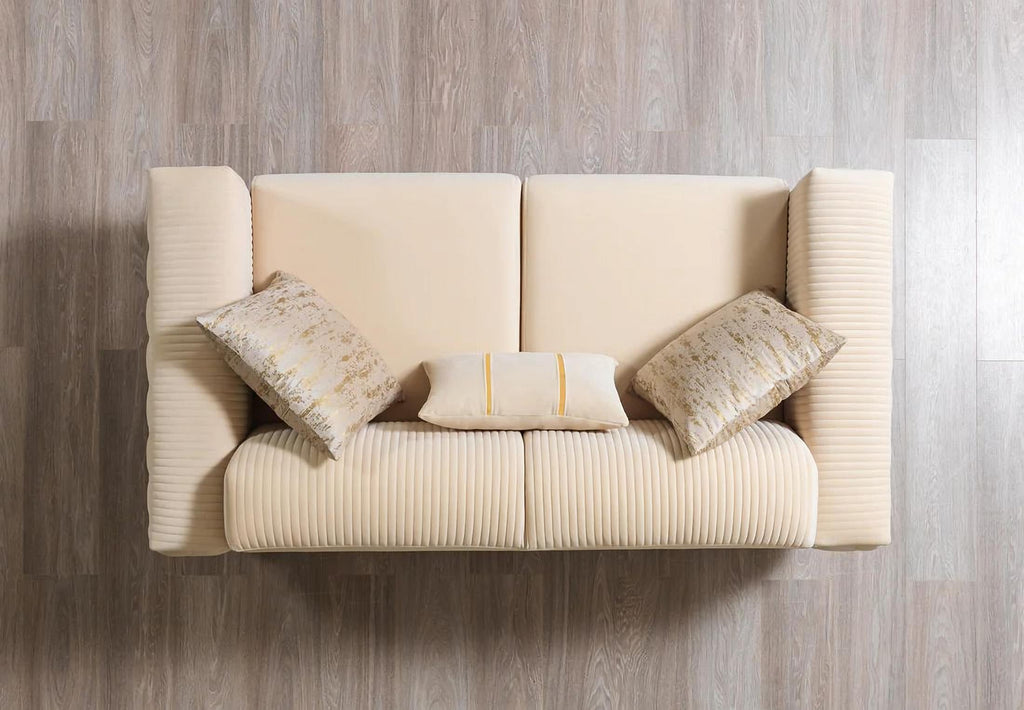 Belinda Ivory Velvet Sofa & Loveseat