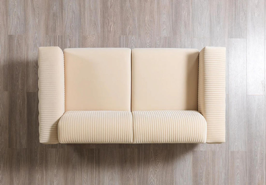 Belinda Ivory Velvet Sofa & Loveseat