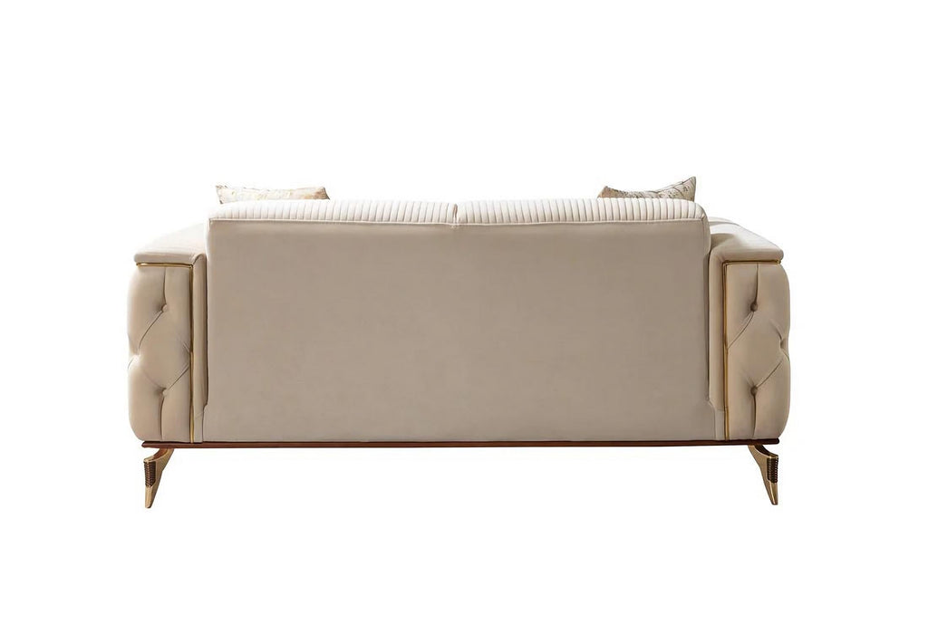 Belinda Ivory Velvet Sofa & Loveseat