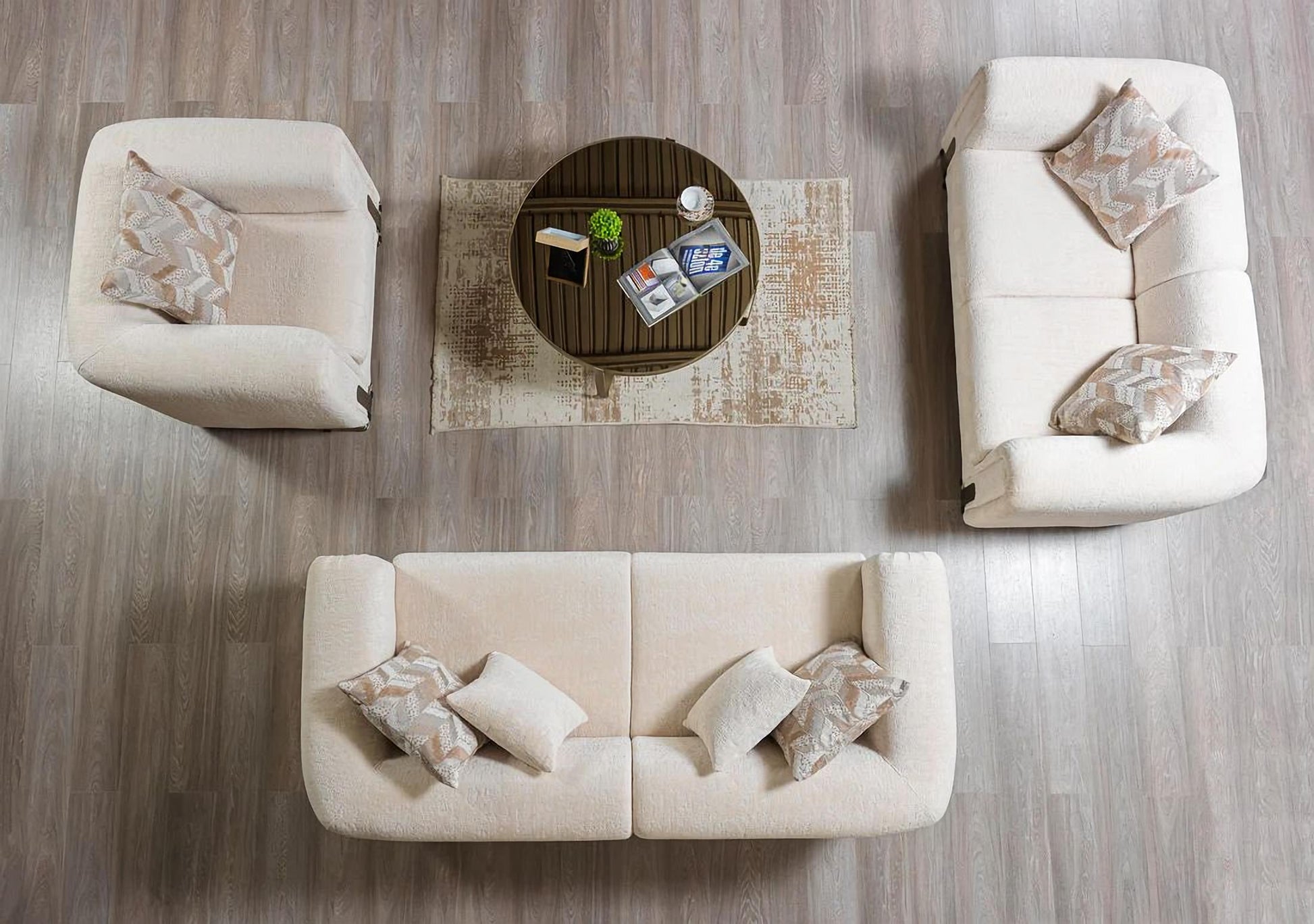 Brenda Ivory Boucle Sofa & Loveseat Set