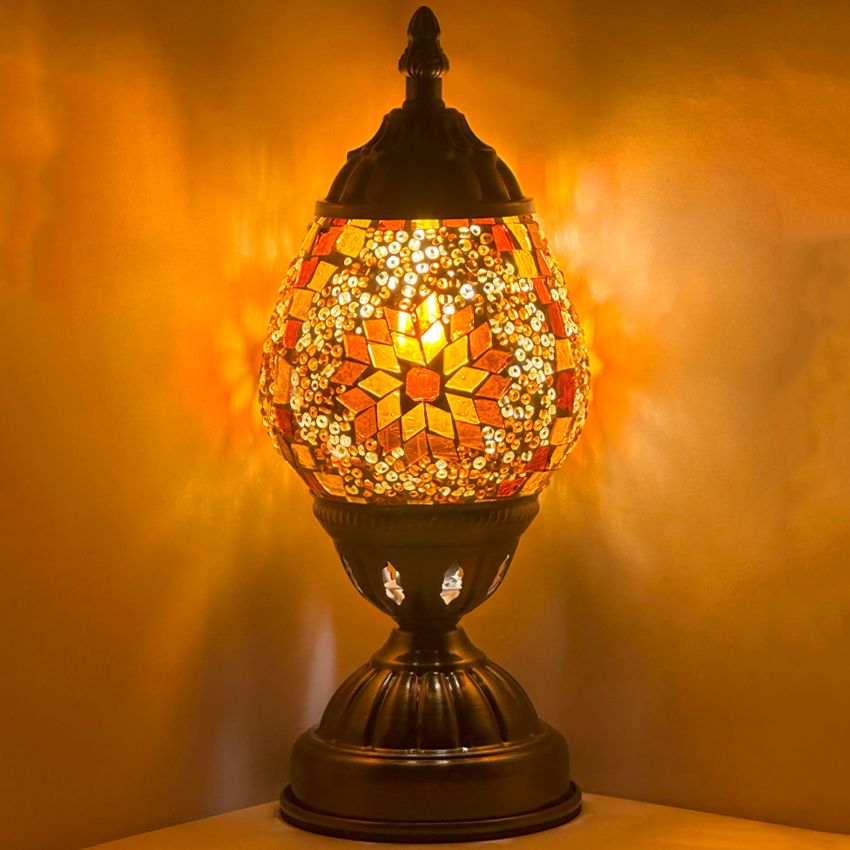 Mosaic Bedside Lamps with Bright Yellow colors