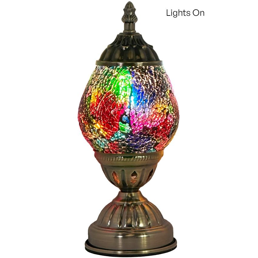 Cosmic Rainbow Mosaic Glass Lamp