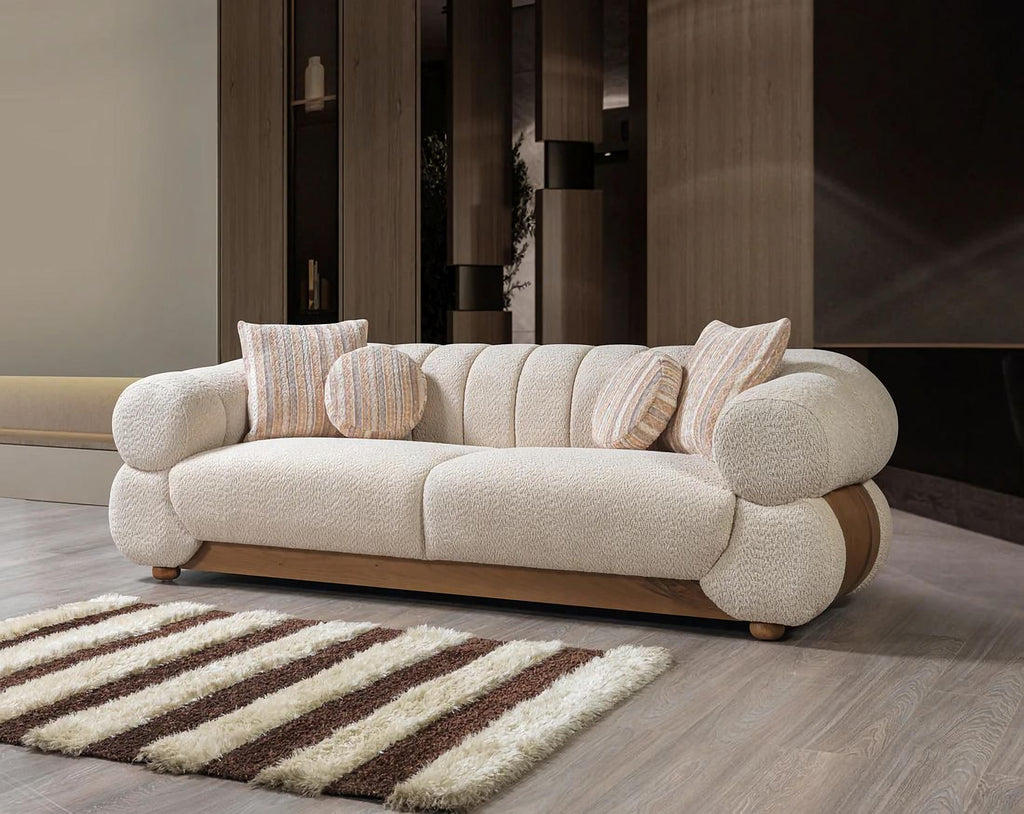 Destina Ivory Boucle Sofa & Loveseat Set