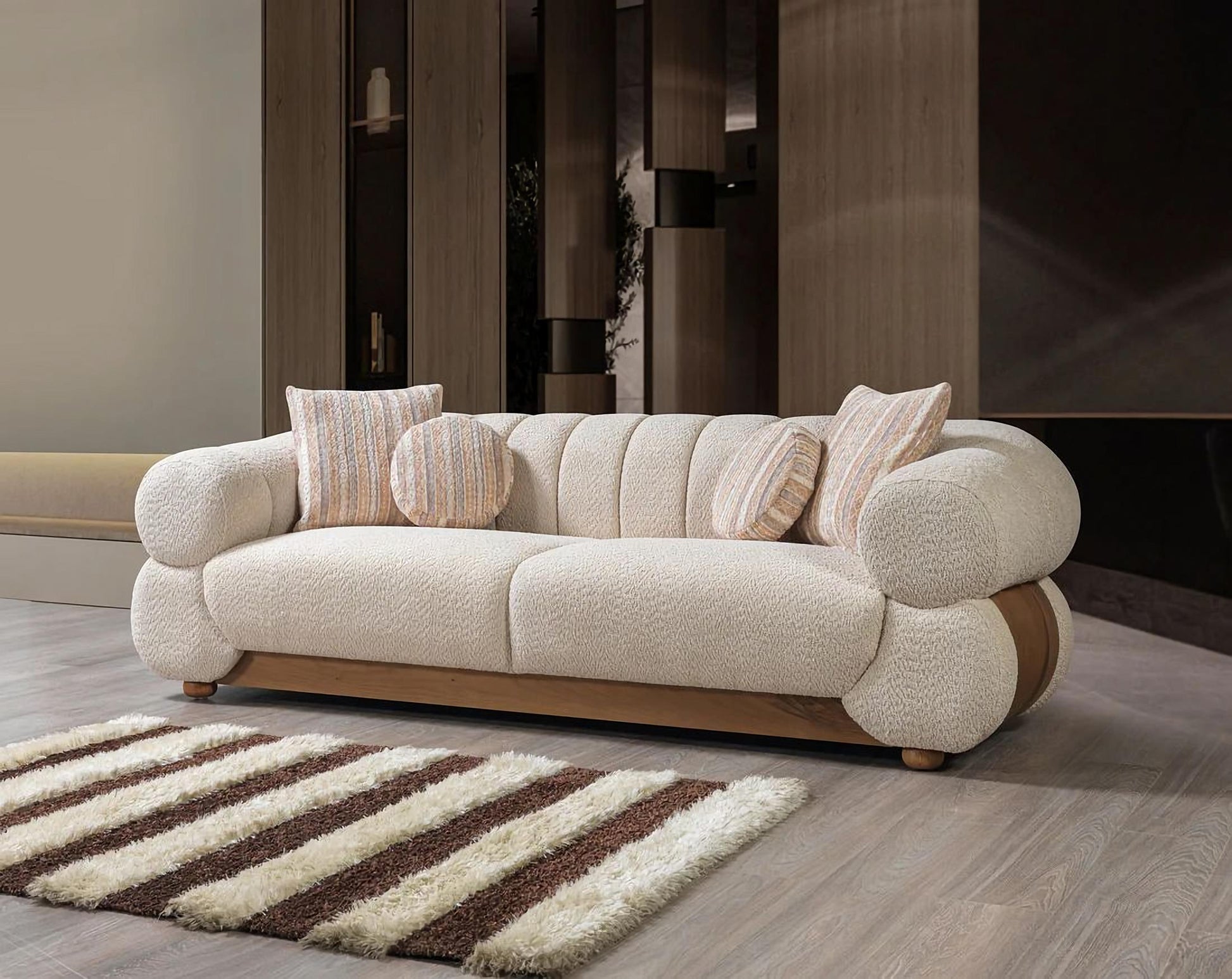 Destina Ivory Boucle Sofa & Loveseat Set