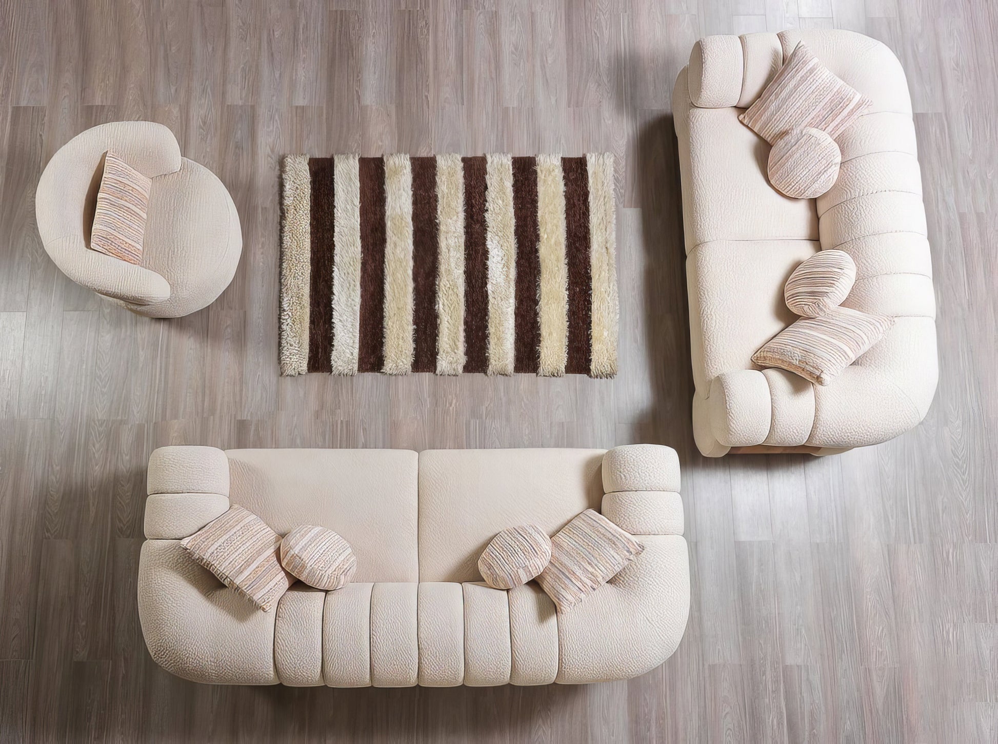 Destina Ivory Boucle Sofa & Loveseat Set