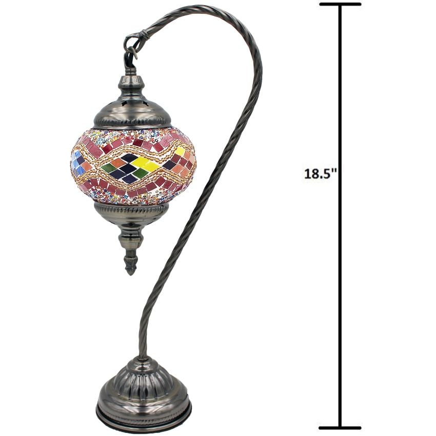 Golden Wave Handmade Turkish Lamps with Swan Neck Style