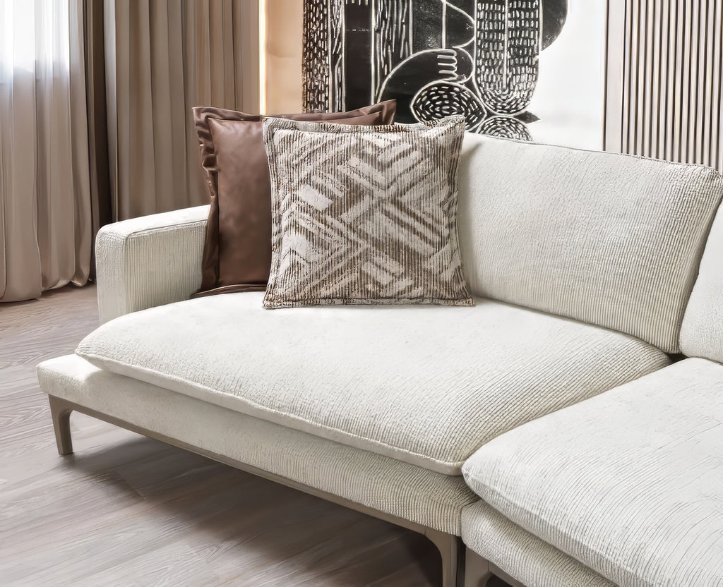Dylan Ivory Sectional with Ottoman