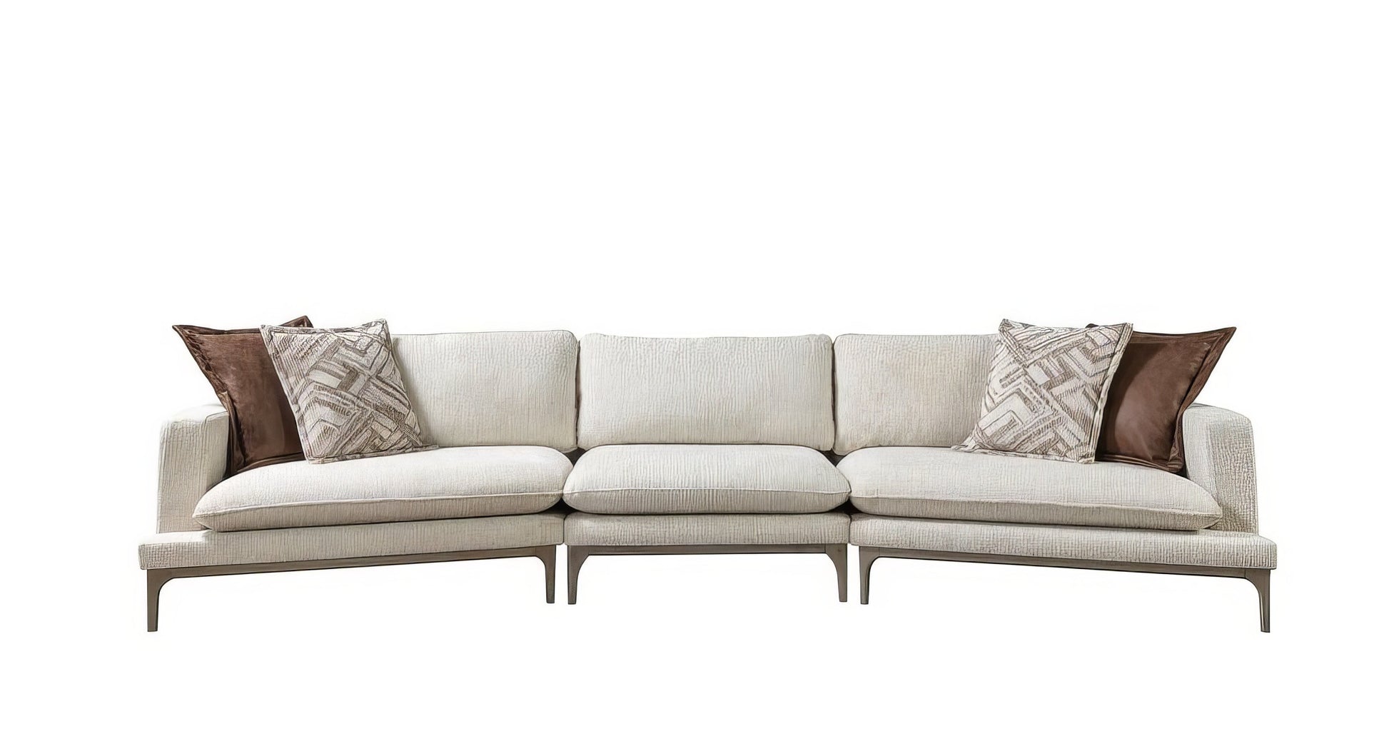 Dylan Ivory Sectional with Ottoman