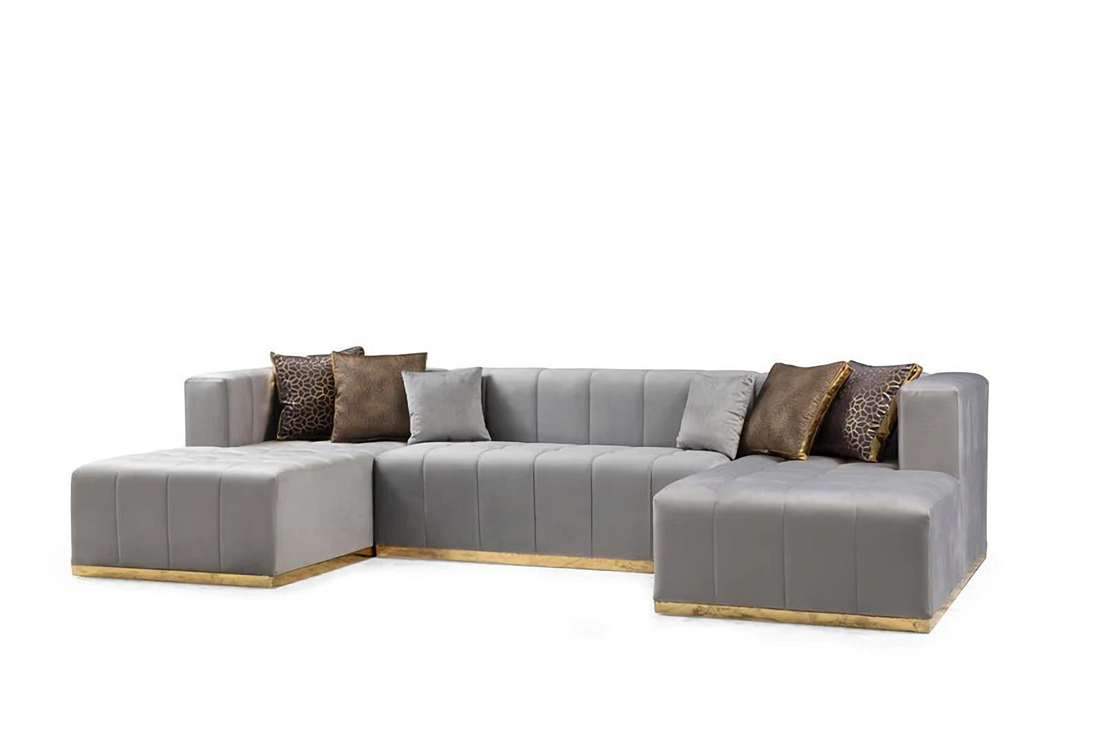 Elisha Velvet Double Chaise Sectional