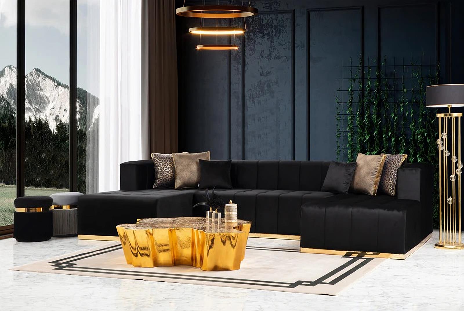 Elisha Velvet Double Chaise Sectional