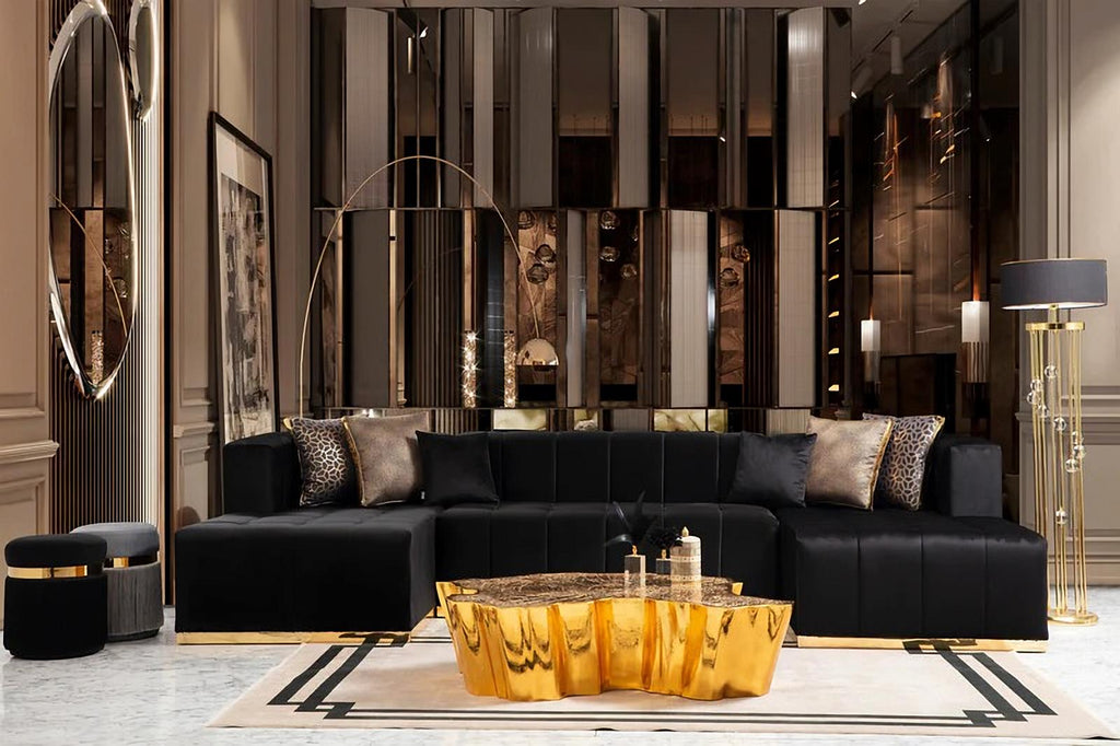 Elisha Velvet Double Chaise Sectional