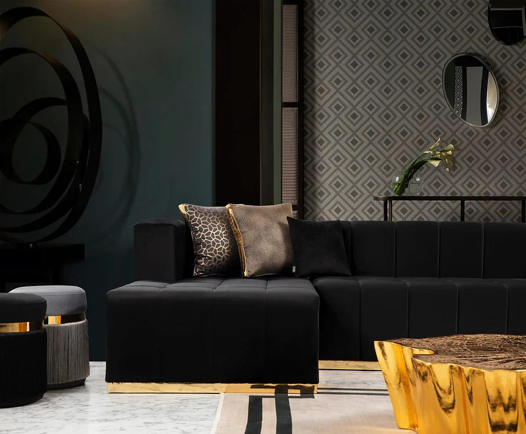 Elisha Velvet Double Chaise Sectional