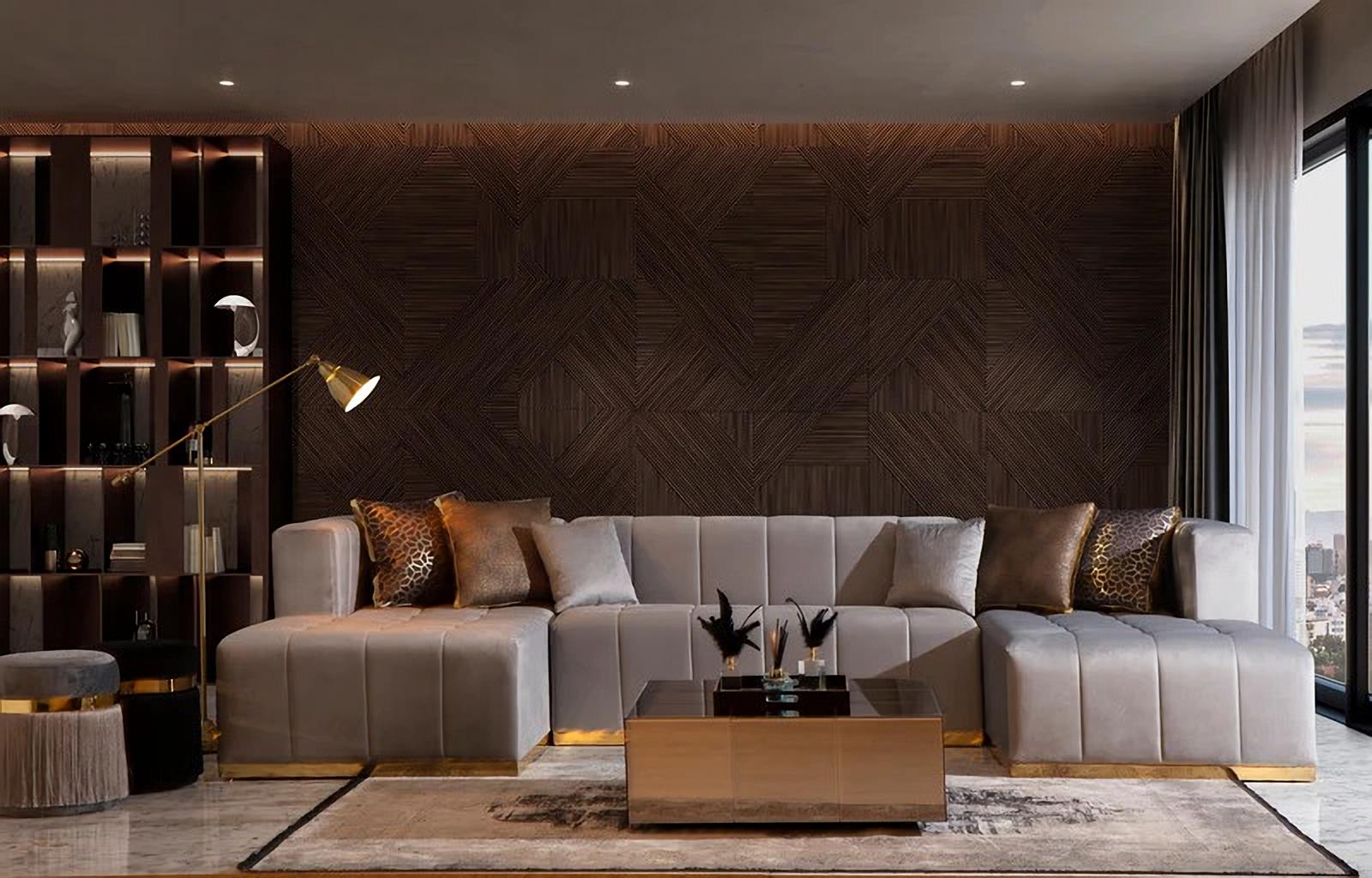 Elisha Velvet Double Chaise Sectional