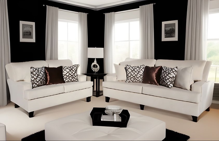 Sofa & Loveseat Barcelona Ivory (Oversized)