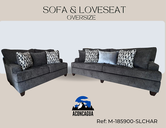Sofa & Loveseat Atlantic Charcoal (Oversized)