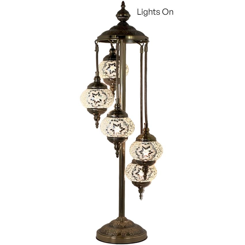 Moon Glow Handmade Turkish Lamps with 5 Globes