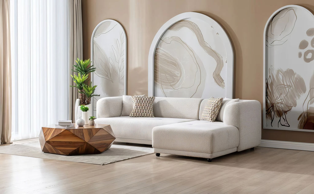 Lyna Ivory 2pcs RAF Sectional