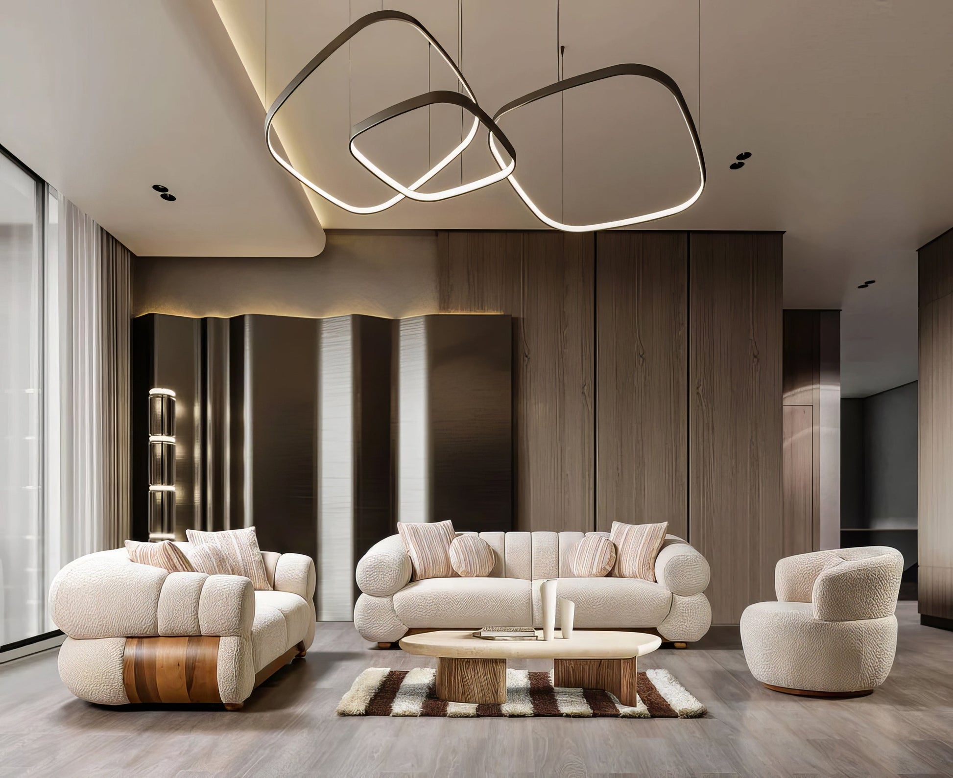 Destina Ivory Boucle Sofa & Loveseat Set