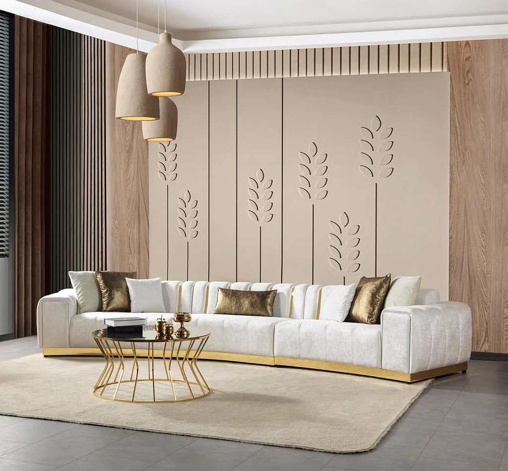 Michelle Velvet 3-Piece Curved 165" Sectional