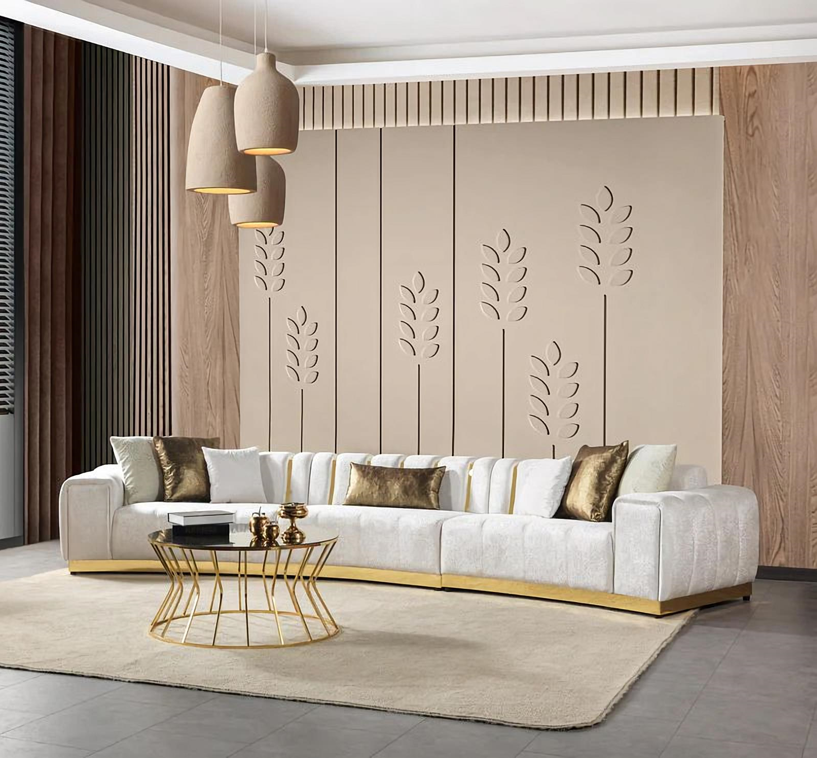 Michelle Velvet 3-Piece Curved 165" Sectional