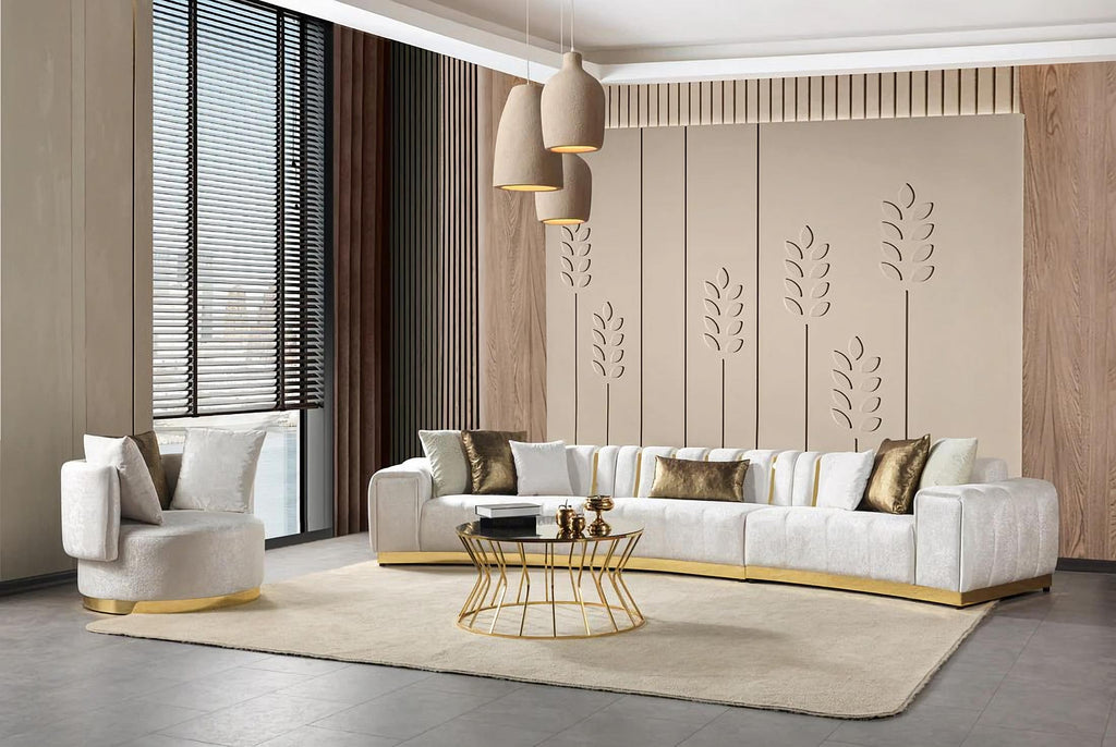 Michelle Velvet 3-Piece Curved 165" Sectional