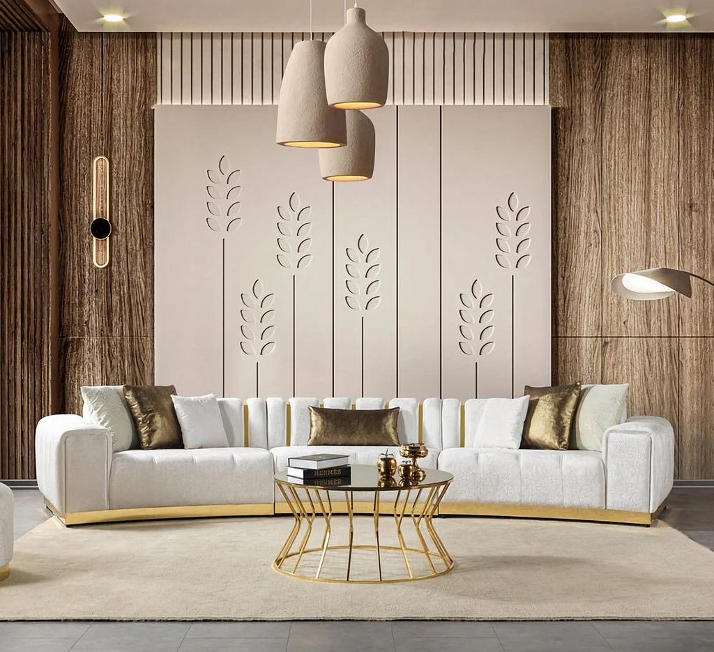 Michelle Velvet 3-Piece Curved 165" Sectional