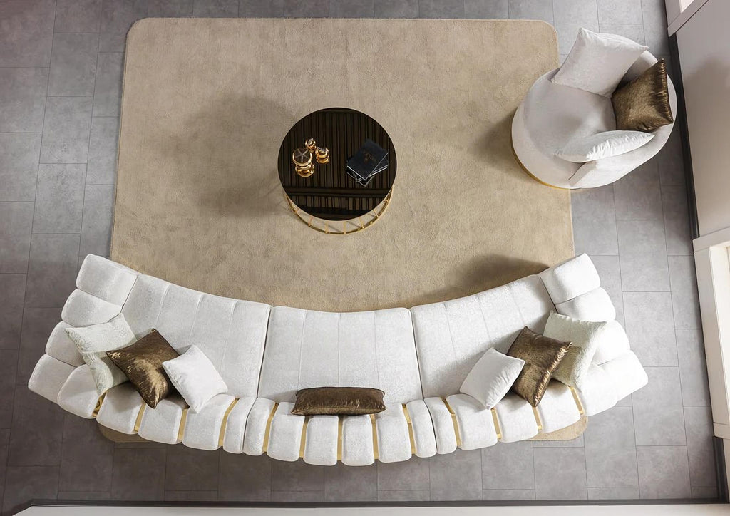 Michelle Velvet 3-Piece Curved 165" Sectional