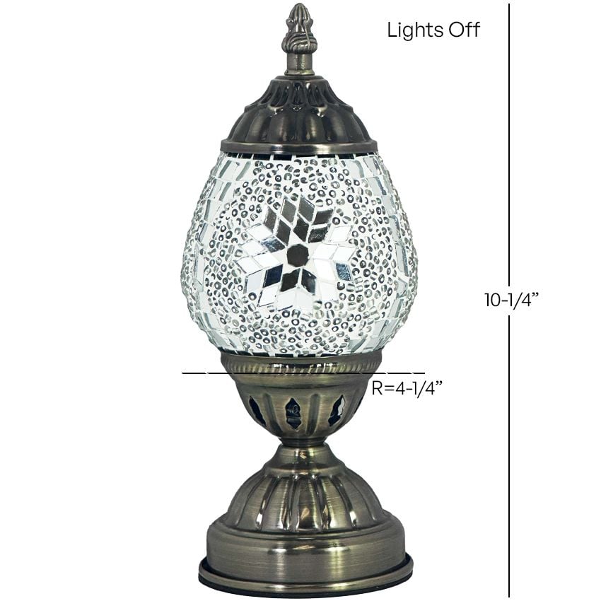 Mosaic Night Lamp with Silver Moon