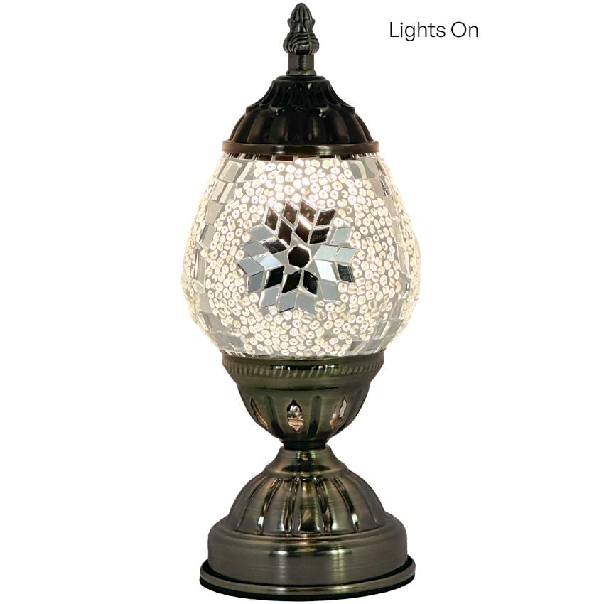 Mosaic Night Lamp with Silver Moon