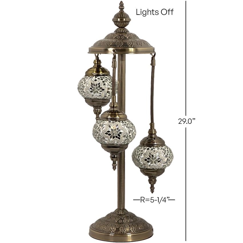 Turkish Style Moonlight Turkish Mosaic Floor Lamps with 3 Globes